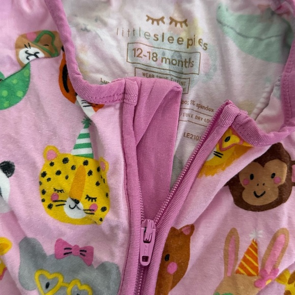 Little Sleepies Pink Party Pals Shorty - 12-18M - Picture 3 of 4
